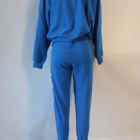 Womens Aviator Nation Blue "Thunder Bolt" 2Pc Sweatshirt/Jogger Sweatpants XS - Picture 7 of 9